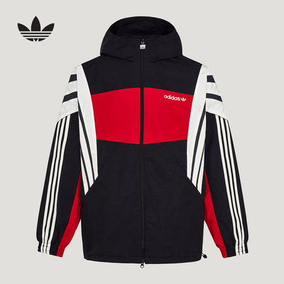 adidas阿迪达斯三叶草SANTIAGO连帽夹克2026春男防风外套 KW4809