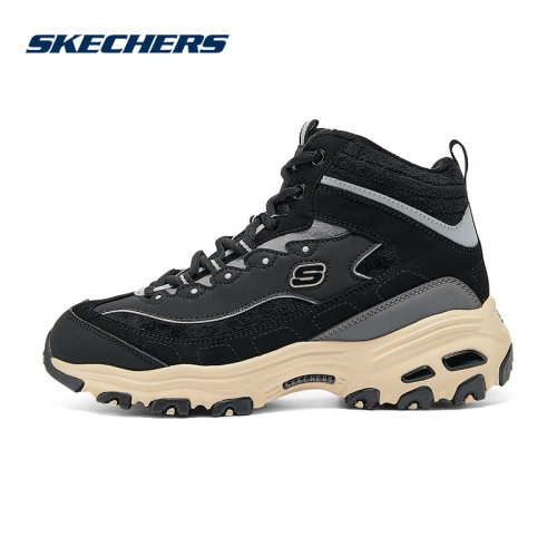 Skechers斯凯奇女鞋秋冬新款加绒保暖高帮休闲运动鞋169075-BKGY