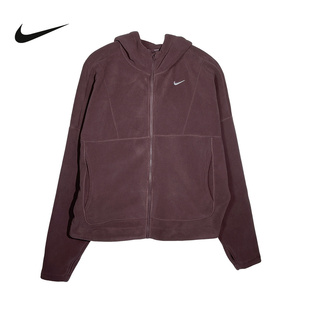 NIKE耐克外套女Therma-FIT摇粒绒全长拉链开襟上衣夹克HV3699-502