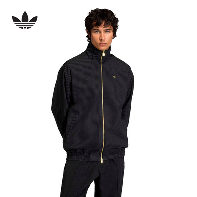 adidas阿迪达斯三叶草小标竖条纹夹克男FIREBIRD梭织外套KC9051
