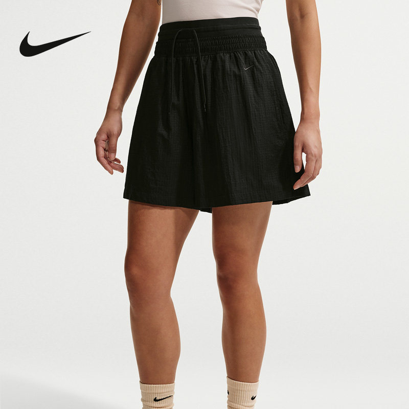 NIKE耐克夏季女子宽松高腰轻盈刺绣小标不易撕裂短裤 IF056