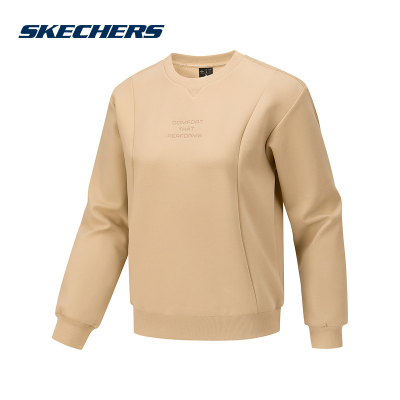Skechers斯凯奇新款女士秋冬季宽松舒适柔软针织套头卫衣P425W180