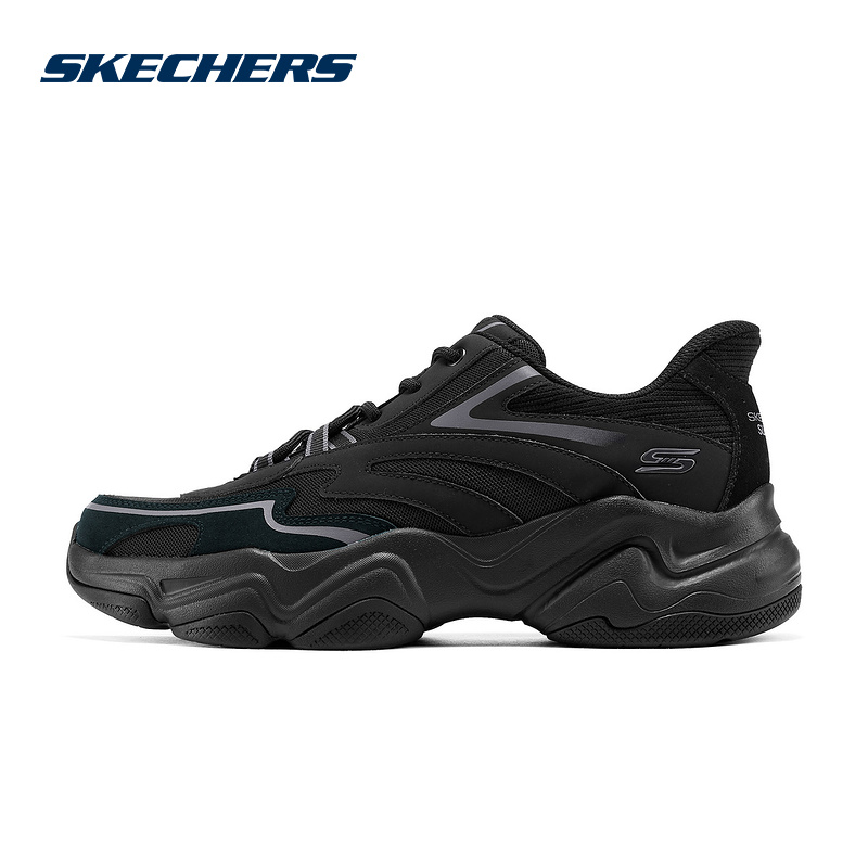 Skechers斯凯奇男鞋轻便透气舒适耐穿缓震运动老爹鞋 118335/BBK