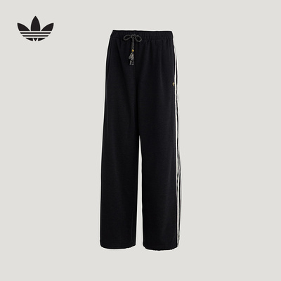 adidas阿迪达斯三叶草新年款宽松运动裤2026春女牛仔长裤 KT3139