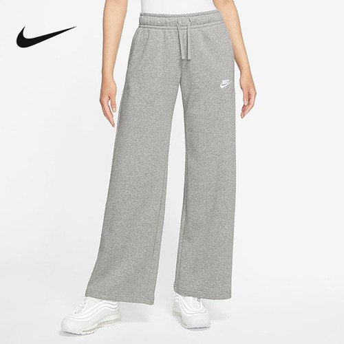 耐克卫裤女子秋冬新款灰色宽松直筒阔腿裤休闲运动长裤FB2728-063