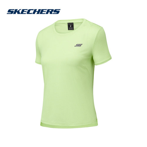 SKECHERS斯凯奇夏季女子休闲运动舒适圆领短袖T恤衫P225W016-013E
