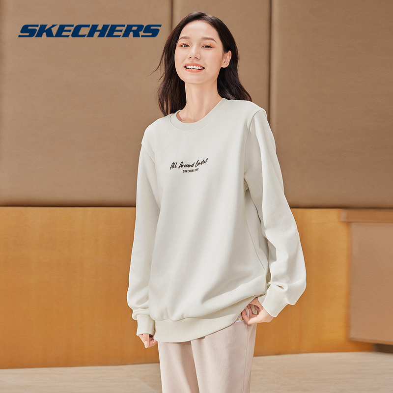 Skechers斯凯奇男女秋冬加绒保暖休闲卫衣套头衫 L424U100/0074