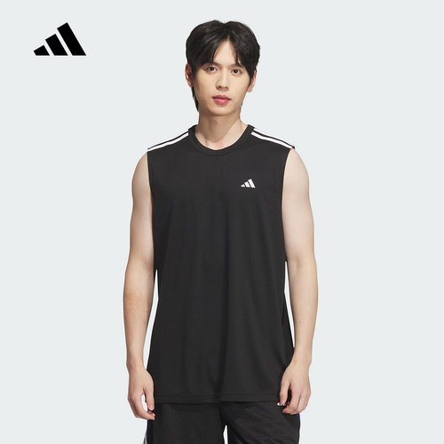 adidas阿迪达斯清风面料篮球背心2025秋男女打底无袖T恤 KE5906