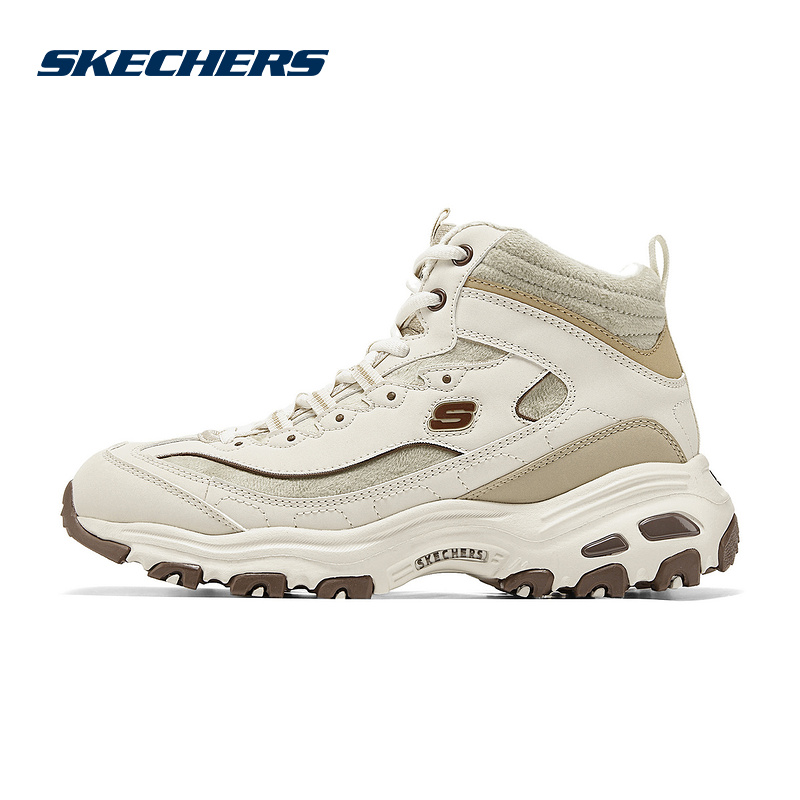 skechers斯凯奇女鞋秋冬加绒保暖老爹棉靴运动熊猫鞋 169075-NTBR