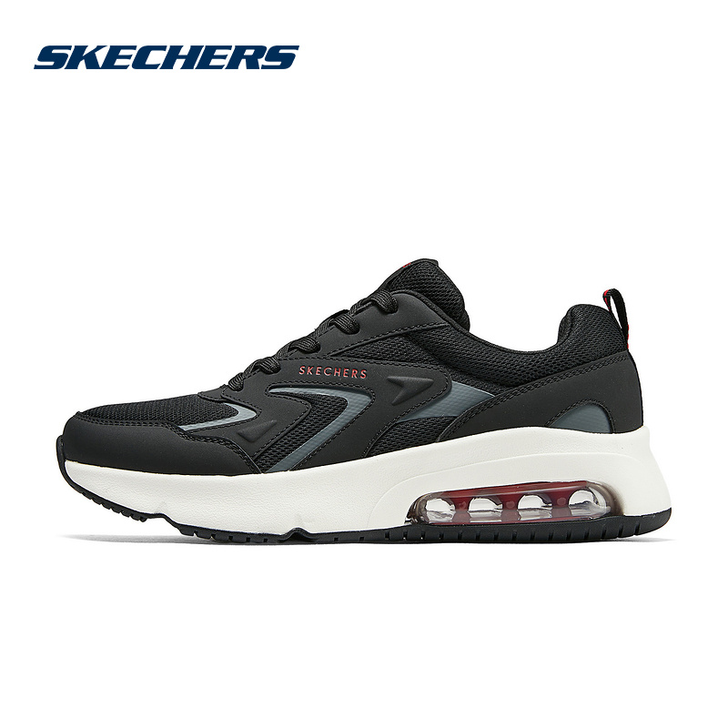 SKECHERS斯凯奇2024秋男休闲鞋橡胶底缓震舒适运动鞋 183040-BKRD