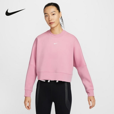 NIKE耐克女子运动休闲卫衣2025春季圆领针织健身套头衫HJ1187-699