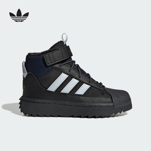 adidas阿迪达斯三叶草小童鞋SUPERSTAR WINTER运动休闲鞋JQ0344