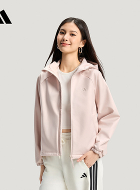 adidas阿迪达斯外套26春女梭织加绒运动休闲连帽软壳夹克 KS2761