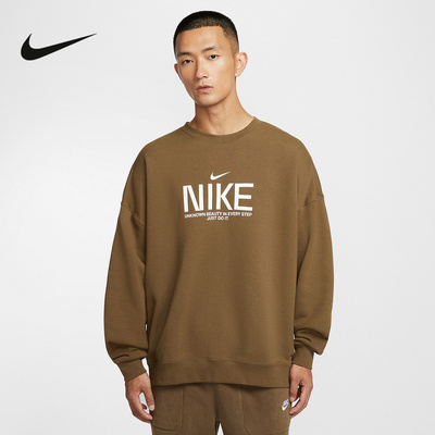 Nike耐克男子卫衣秋冬新款休闲印花宽松圆领运动套头衫IM9355-235