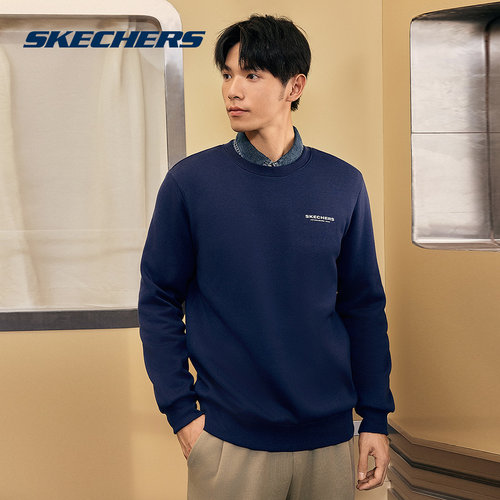 Skechers斯凯奇卫衣圆领套头衫新款宽松套头运动休闲上衣L424M088
