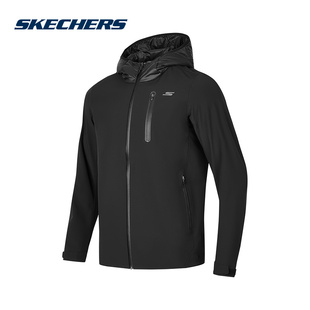 P424M210 潮流百搭舒适梭织连帽外套 0018 时尚 Skechers斯凯奇男士