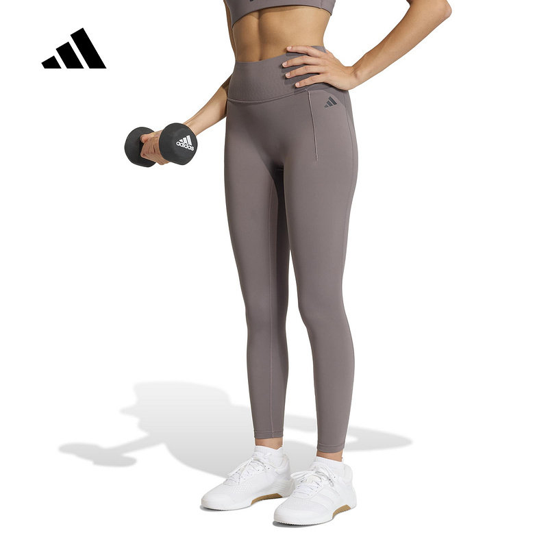 阿迪达斯「OPTIME超感绷带」耐磨速干运动健身女紧身九分裤JZ1269