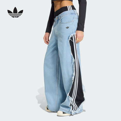 adidas阿迪达斯三叶草休闲裤女Adilenium 5.0解构牛仔长裤 KY5192
