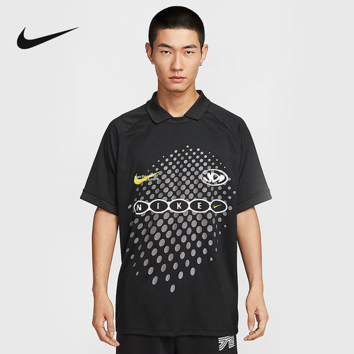 Nike耐克男子夏新款训练透气速干印花翻领短袖运动T恤IH4973-010