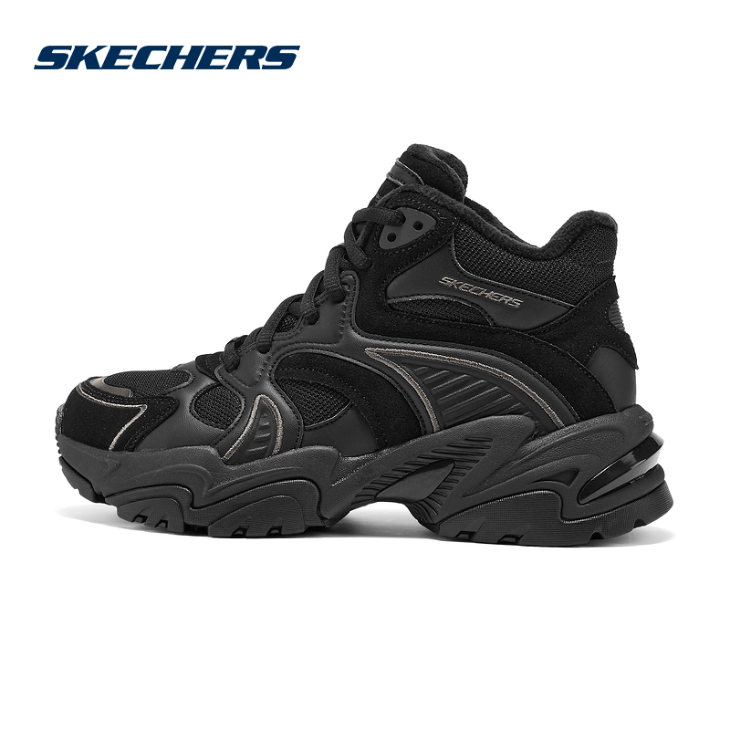 Skechers斯凯奇女士秋冬轻质舒适保暖休闲百搭老爹鞋 167987/BBK