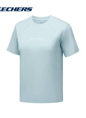Skechers斯凯奇夏季女士舒适休闲透气圆领短袖T恤 P325W075/01N0