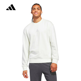 adidas阿迪达斯白色简约运动套头衫2026春男宽松舒适卫衣 KC3151