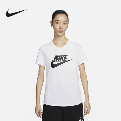 nike耐克女子印花T恤春新款日常棉质休闲轻便舒适半袖DX7907-100