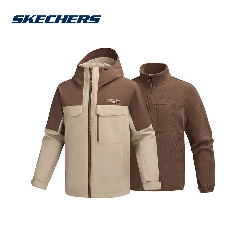 Skechers斯凯奇男士25秋冬抓绒内胆三合一夹克外套P425M106/05F0