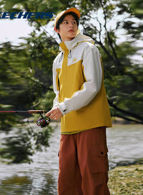 Skechers斯凯奇秋季男款户外运动上衣登山徒步外套 L424M140-02ZL