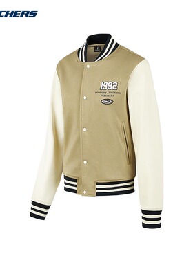 SKECHERS斯凯奇2025春季女复古时尚棒球服针织外套P423W040/01EW