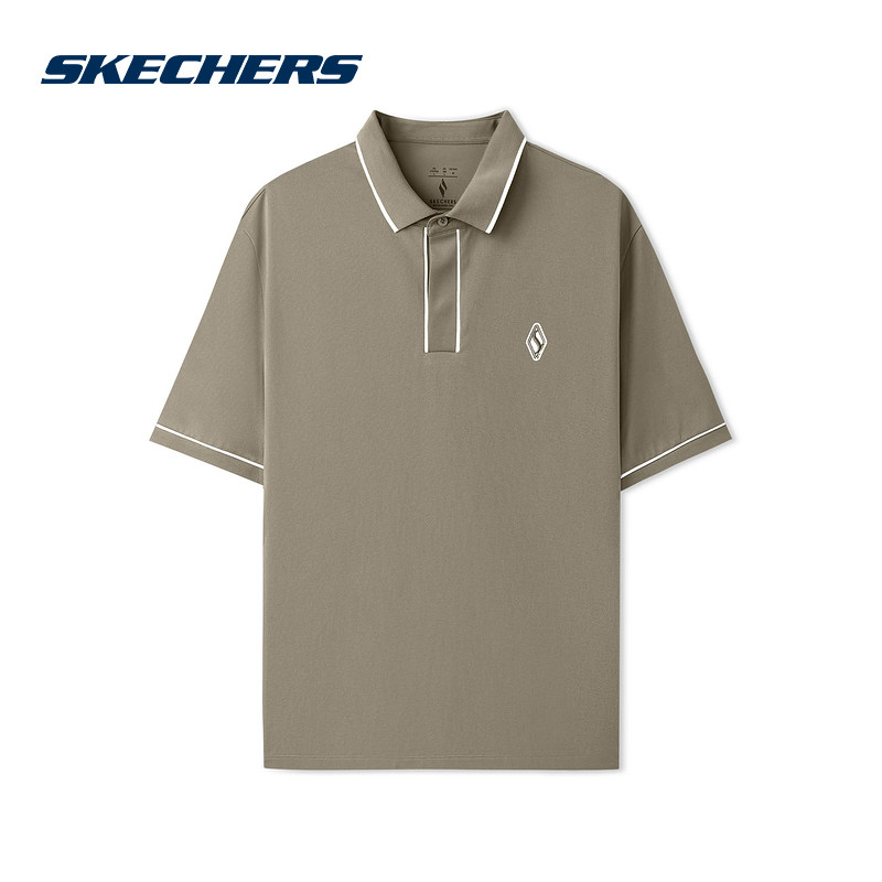斯凯奇新品男运动休闲短袖POLO衫凉感暗门襟舒适设计T恤 L225M188,运动服/休闲服装,运动POLO衫,淘宝优惠券,粉丝福利购,淘宝优惠卷