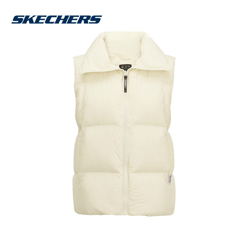 Skechers斯凯奇2025冬女休闲上衣保暖羽绒背心 L424W017-046L
