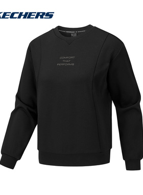 斯凯奇卫衣女冬季加绒舒适柔软亲肤宽松针织套头衫P425W048-0018