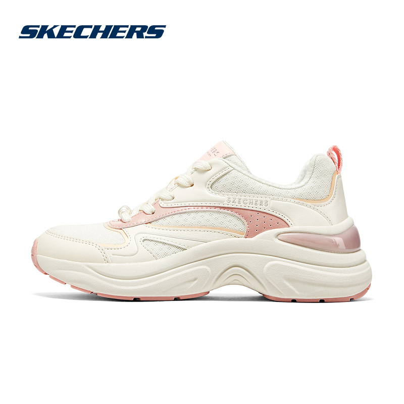 Skechers斯凯奇女士时尚简约百搭轻便透气休闲运动鞋 177564/WPK