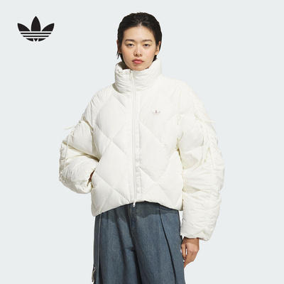 adidas阿迪达斯三叶草蝴蝶结休闲保暖运动宽松女短羽绒服 KC2611