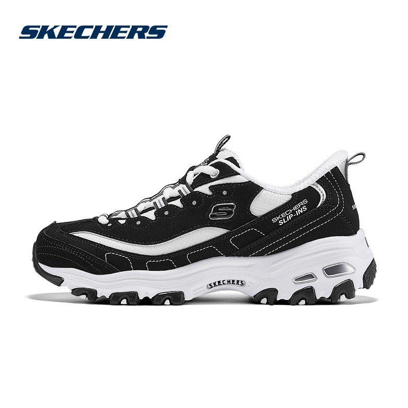 Skechers斯凯奇女时尚潮流休闲鞋缓震闪穿熊猫老爹鞋 150721-BKW