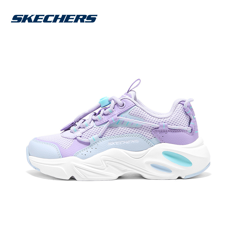 Skechers斯凯奇新款女童时尚百搭柔软透气休闲老爹鞋319073L/LAV