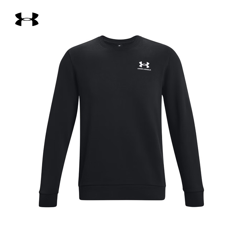 安德玛UA春夏Essential男子抓绒圆领训练运动休闲卫衣1374250-001
