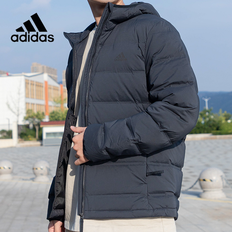 阿迪达斯羽绒服男短款保暖外套