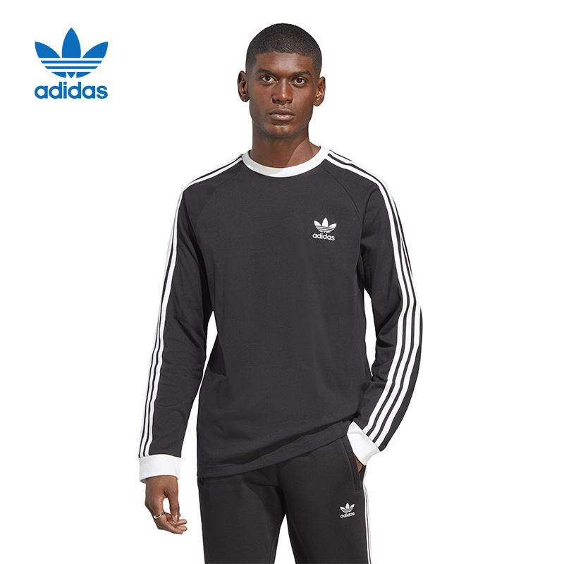 Adidas阿迪达斯三叶草男装2025夏新款运动休闲长袖T恤上衣IA4877