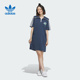 连衣裙IW6305 新款 三条纹运动裙大翻领短袖 Adidas阿迪三叶草女装