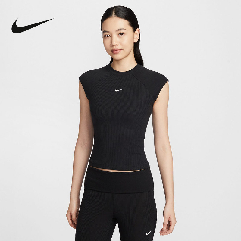NIKE耐克女背心短袖2026春新款百搭训练运动休闲针织衫IF0