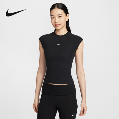 NIKE耐克女背心短袖2026春新款百搭训练运动休闲针织衫IF0243-010