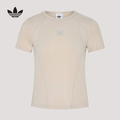 adidas阿迪达斯三叶草上衣女秋STREET W T-SHIRT SS短袖T恤KX3046
