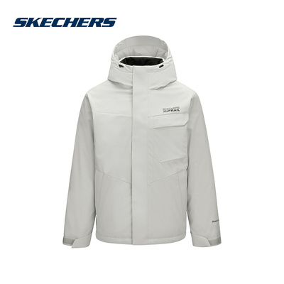 Skechers斯凯奇男士秋冬季防泼水保暖短款羽绒外套 P425M046/00MV