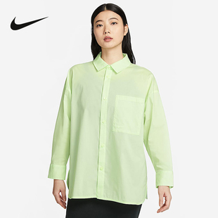 POPLIN府绸纽扣上衣HJ0716 NIKE耐克女子宽松长袖 新款 夏季 701 衬衫