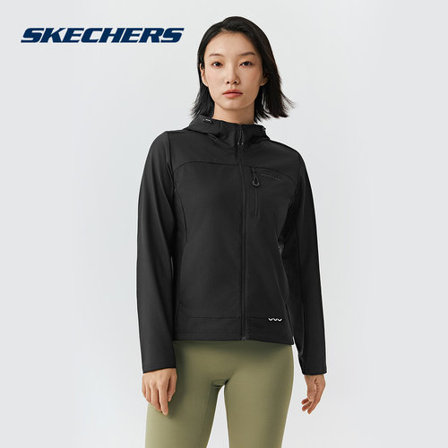 SKECHERS斯凯奇户外跑步运动防风外套女软壳衣夹克 P226W136