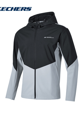 Skechers斯凯奇男士秋冬加绒保暖连帽外套运动夹克P424M121/0018