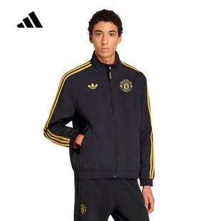 阿迪达斯曼联中国结系列新年款 足球双面穿立领夹克26春外套JM5561
