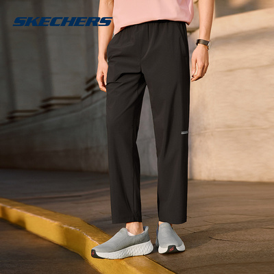 Skechers斯凯奇26春新款男休闲长裤闪穿健身跑步运动裤 P226M140